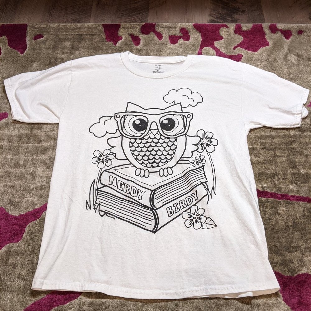 Nerdy Birdy Owl Coloring Shirt
